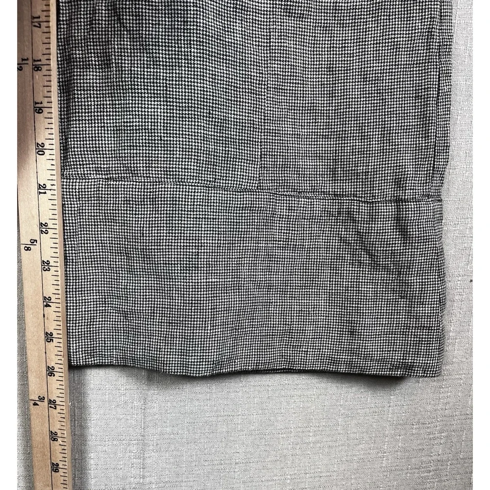 Reformation Pants Womens Size 10 Black White Houndstooth High Rise Wide Linen